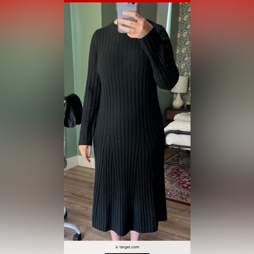 New W Tag Women's Long Sleeve Midi Ribbed Sweater Dress - A New Day™ - Picture 5 of 7